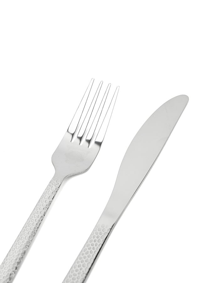 أولييرو طقم أدوات طعام متين وأنيق مكوّن من 24 قطعة لراحة استخدام ومائدة أنيقة – فضي - Image 5